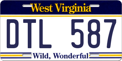 WV license plate DTL587