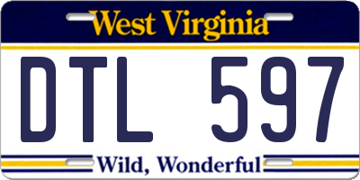 WV license plate DTL597
