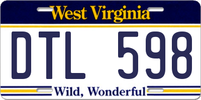 WV license plate DTL598