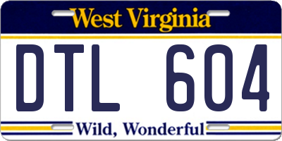 WV license plate DTL604