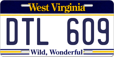 WV license plate DTL609