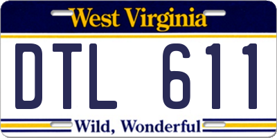 WV license plate DTL611
