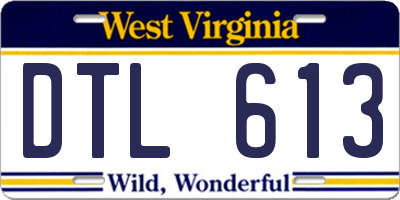 WV license plate DTL613
