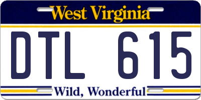 WV license plate DTL615