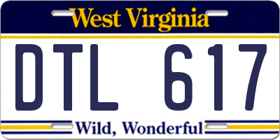 WV license plate DTL617