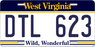 WV license plate DTL623