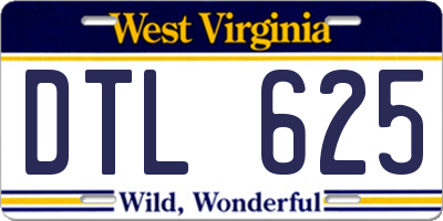 WV license plate DTL625