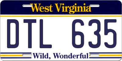 WV license plate DTL635