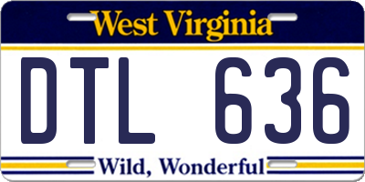 WV license plate DTL636