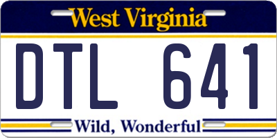 WV license plate DTL641