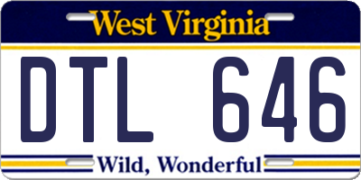WV license plate DTL646