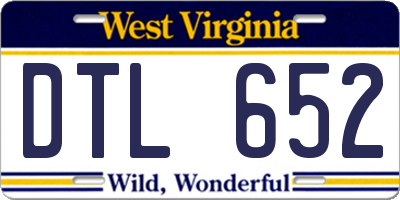 WV license plate DTL652