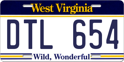 WV license plate DTL654