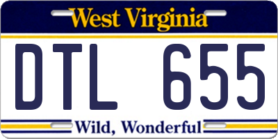 WV license plate DTL655