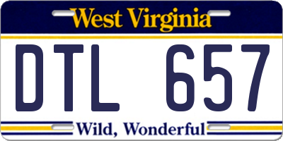 WV license plate DTL657