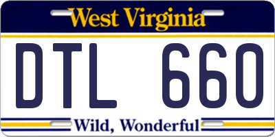 WV license plate DTL660