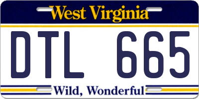 WV license plate DTL665