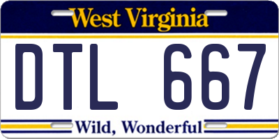 WV license plate DTL667