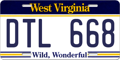 WV license plate DTL668