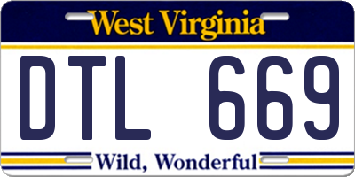 WV license plate DTL669