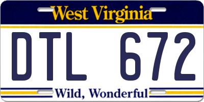 WV license plate DTL672