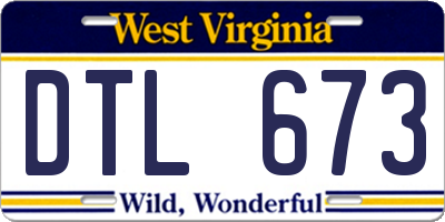 WV license plate DTL673