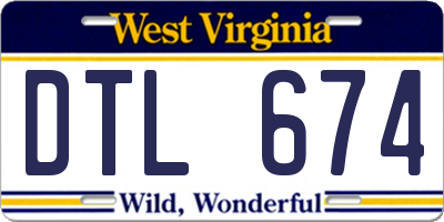 WV license plate DTL674