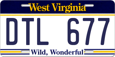 WV license plate DTL677