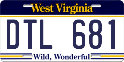 WV license plate DTL681