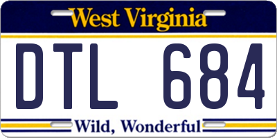 WV license plate DTL684