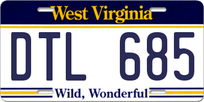 WV license plate DTL685