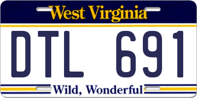 WV license plate DTL691