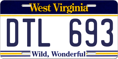 WV license plate DTL693