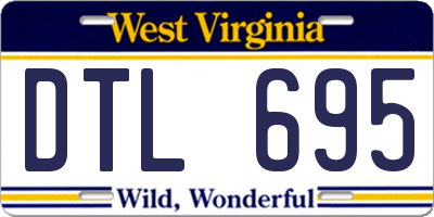WV license plate DTL695