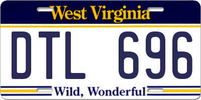 WV license plate DTL696