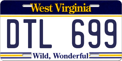 WV license plate DTL699