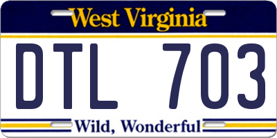WV license plate DTL703