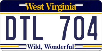 WV license plate DTL704