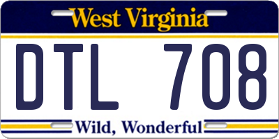WV license plate DTL708