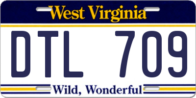 WV license plate DTL709