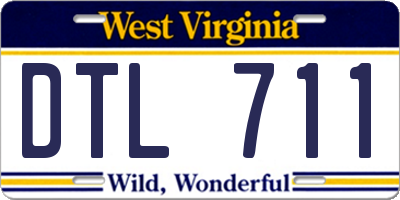 WV license plate DTL711