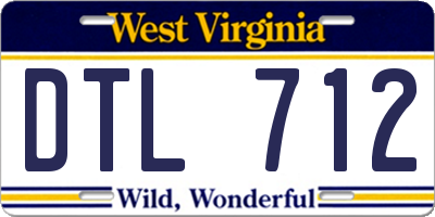 WV license plate DTL712