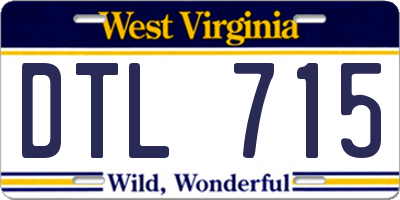 WV license plate DTL715