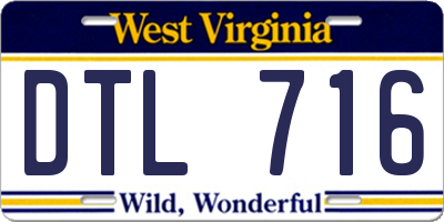 WV license plate DTL716