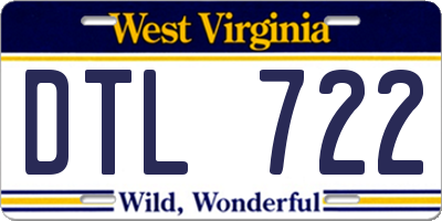 WV license plate DTL722
