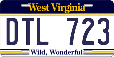 WV license plate DTL723