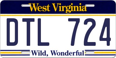 WV license plate DTL724