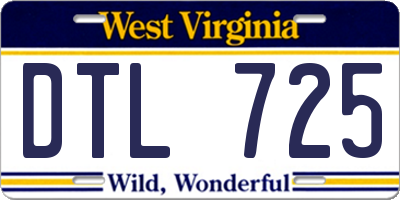 WV license plate DTL725