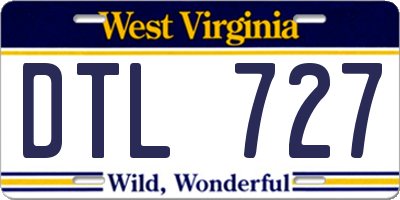 WV license plate DTL727