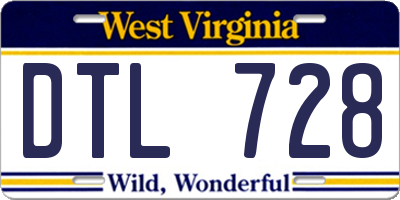 WV license plate DTL728